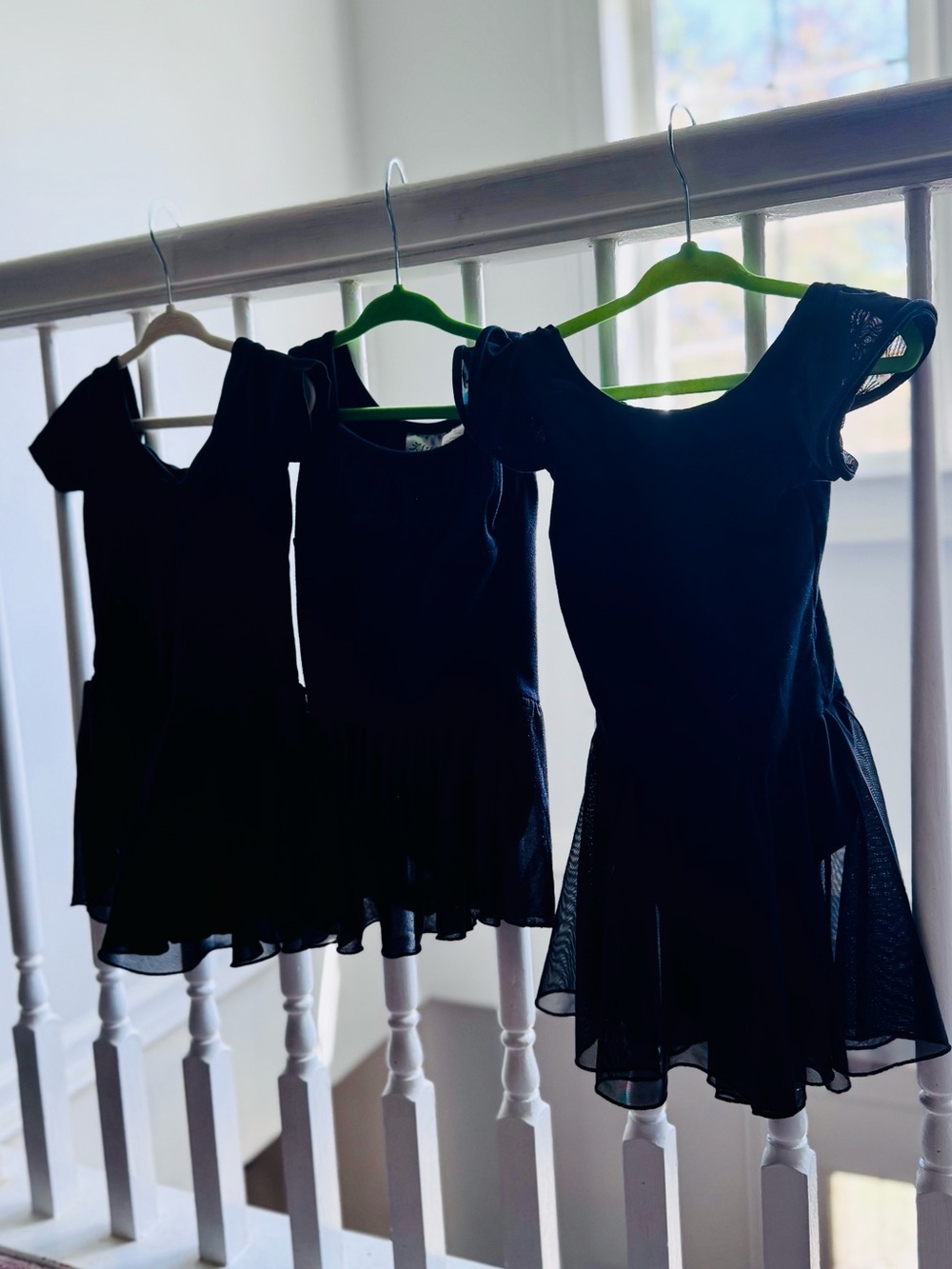 Three black dance leotards girls size 5